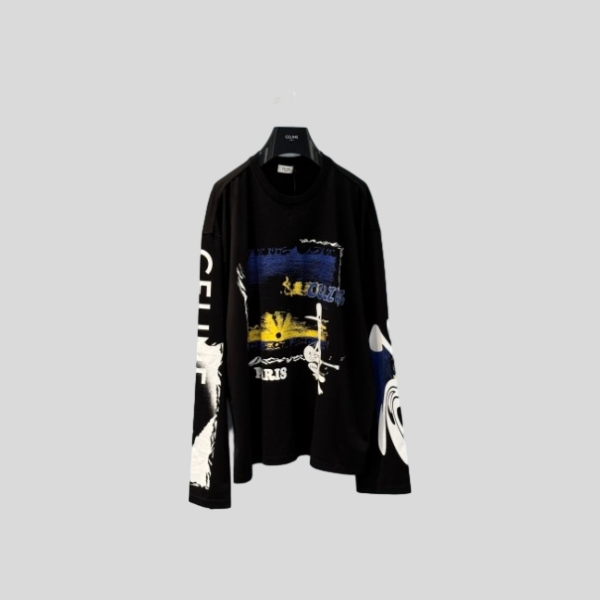 셀린느 그래피티 크루넥 티셔츠