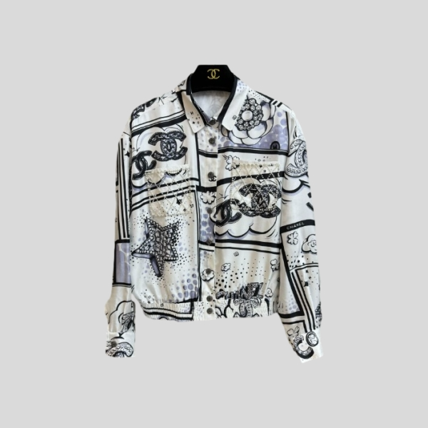 샤넬 비즈 프린트 셔츠 재킷