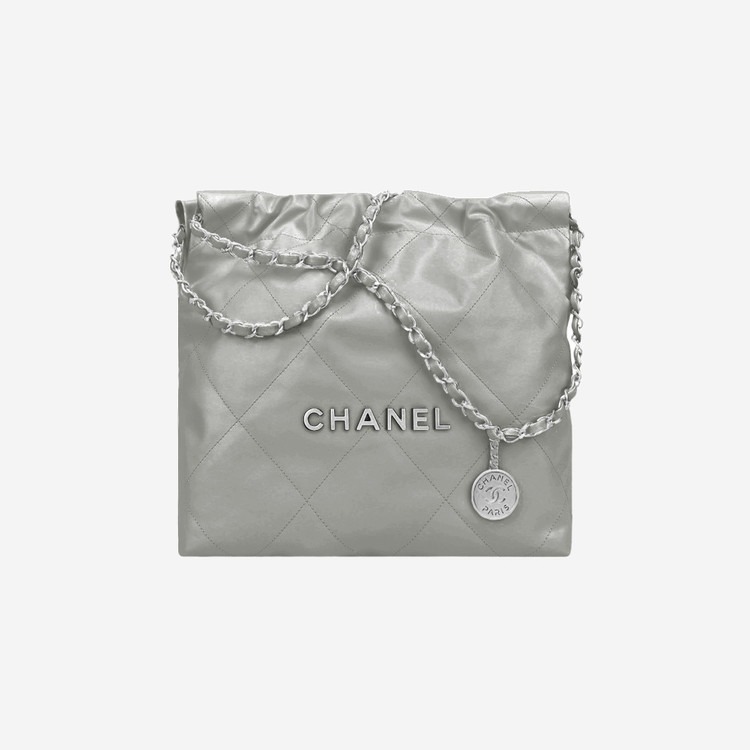 샤넬 22백 라이트그레이 실버 