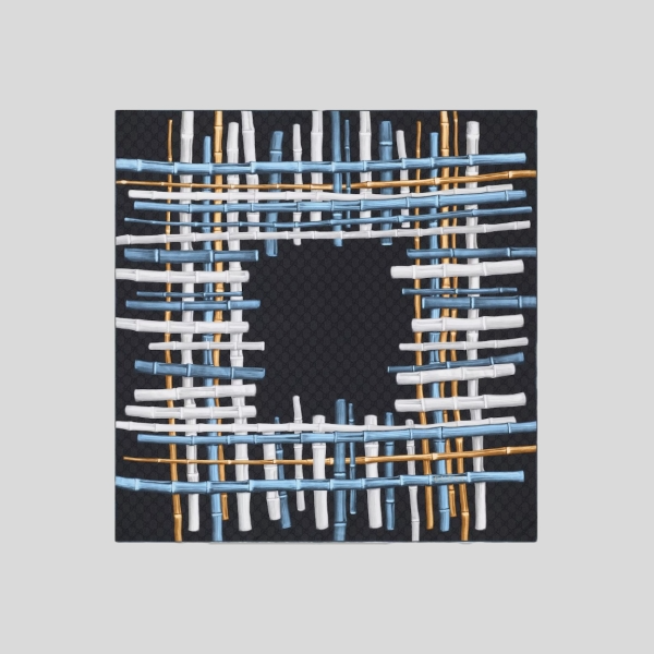 구찌 프린트 실크 트윌 까레