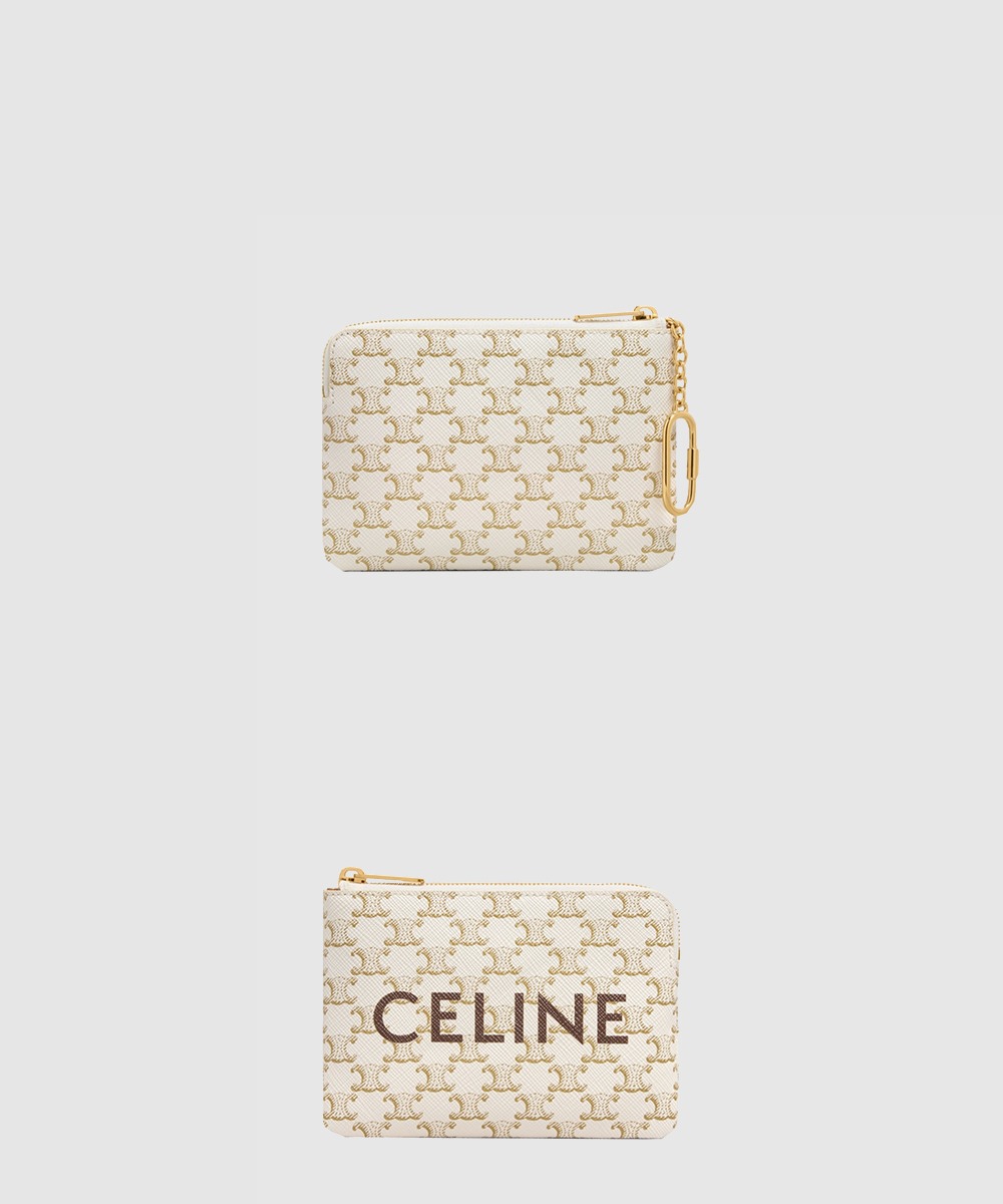 셀린느 동전 지갑 프린트 트리옹프 캔버스 10C662