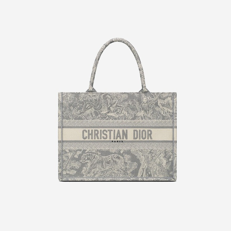 디올 그레이 투알 드 주이 리버스 자수 북 토트백 미디엄 