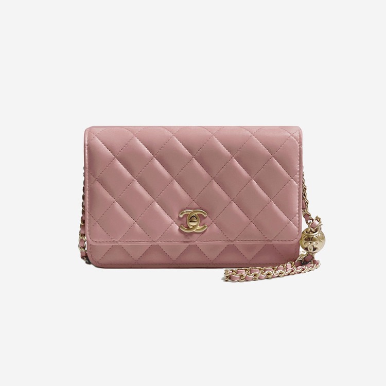 샤넬 골드볼 woc 램스킨 핑크 골드 