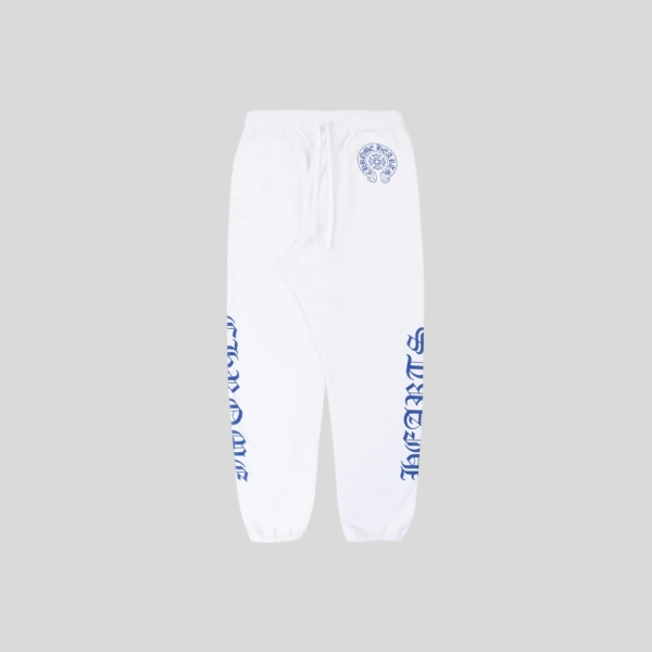 크롬하츠 홀스슈 로고 백 포켓 스웨트팬츠 화이트