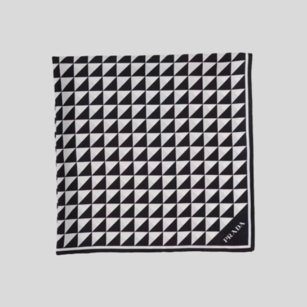 프라다 프린트 실크 트윌 스카프