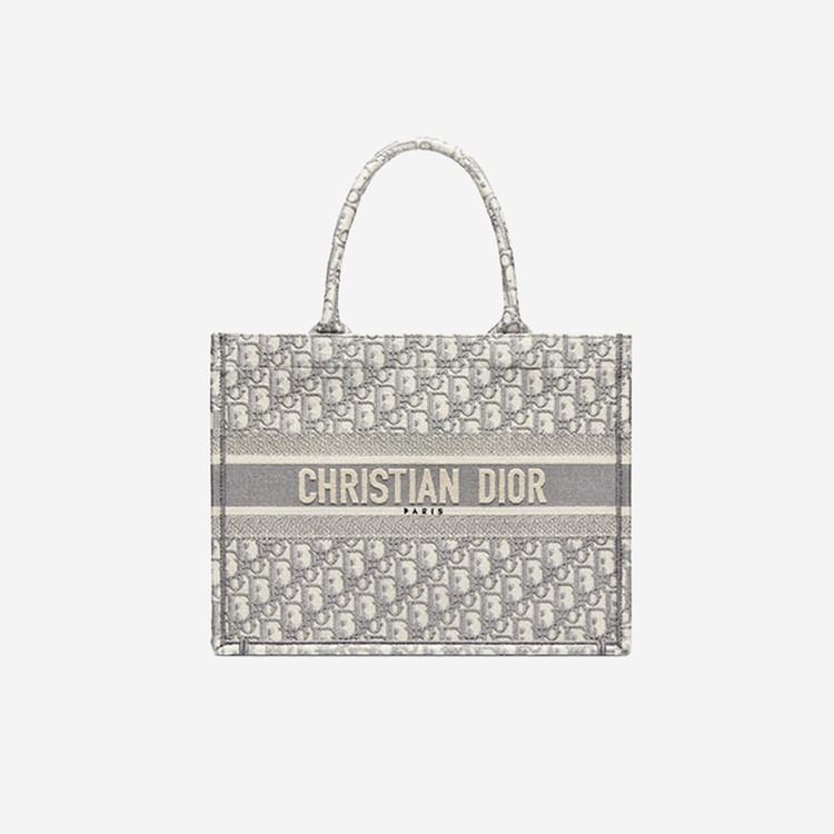 디올 그레이 오블리크 자수 북 토트백 미디엄 
