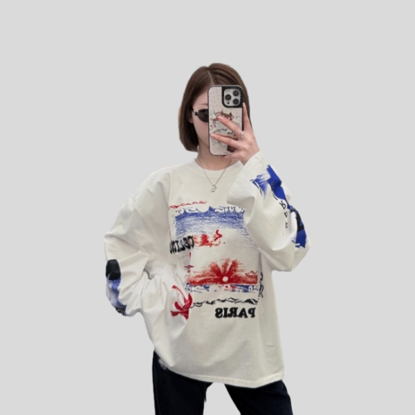 셀린느 그래피티 크루넥 티셔츠