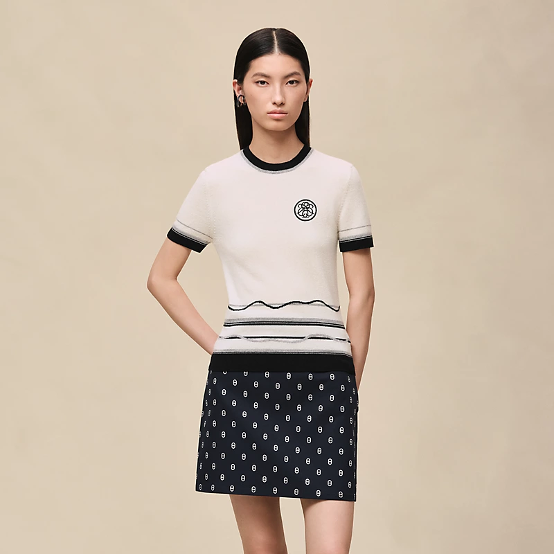 에르메스 Ex-Libris 쇼트 슬리브 스웨터