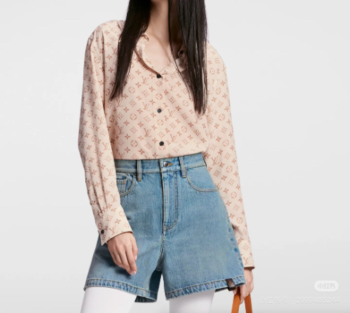 루이비통 핑크 실크 셔츠