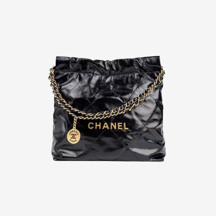 샤넬 22백 미디움 블랙 골드