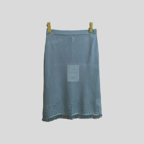 샤넬 블루 태슬 미디 스커트