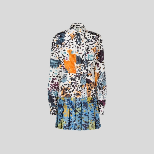 펜디 프린트 실크 드레스